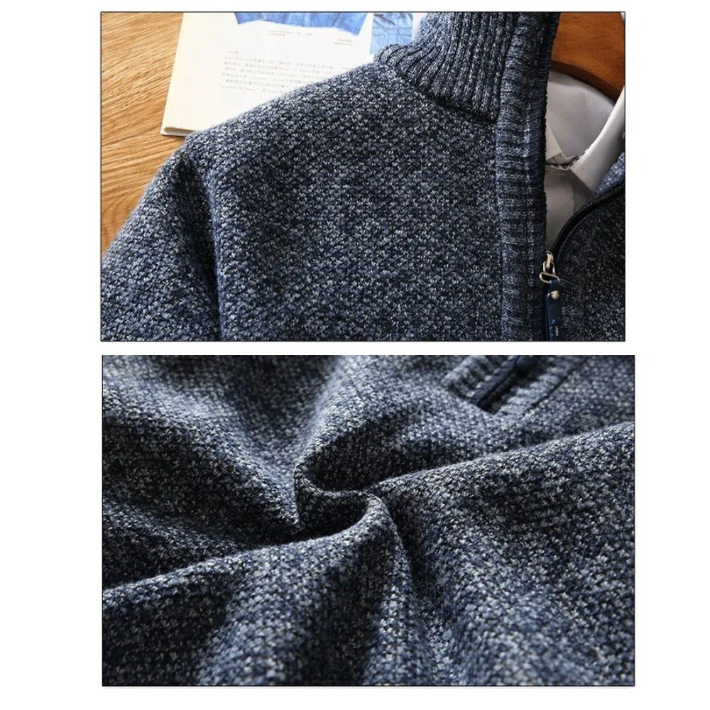 Men’s Half-Zip Stand Collar Sweater