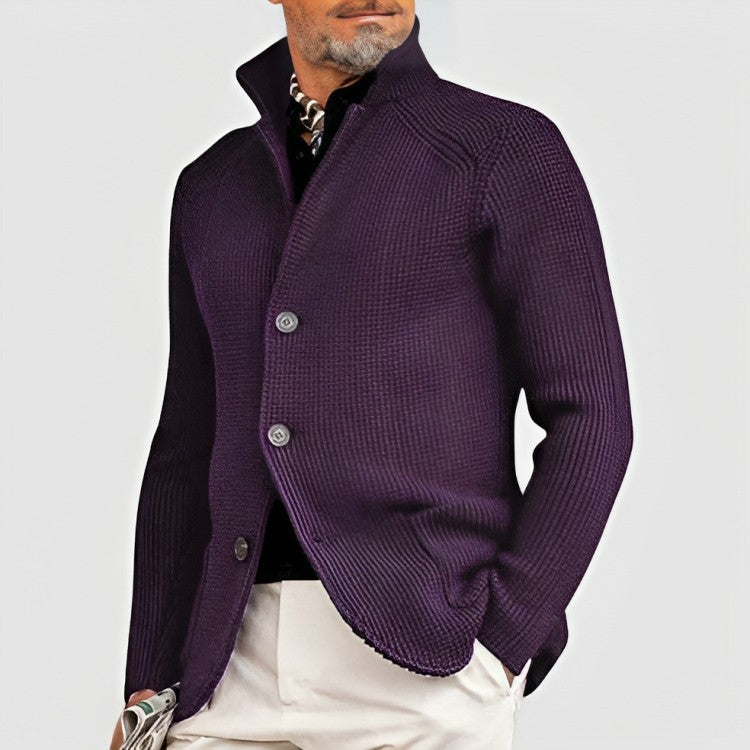Men’s Waffle-Knit Button-Front Cardigan