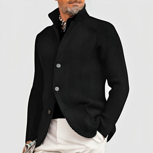 Men’s Waffle-Knit Button-Front Cardigan