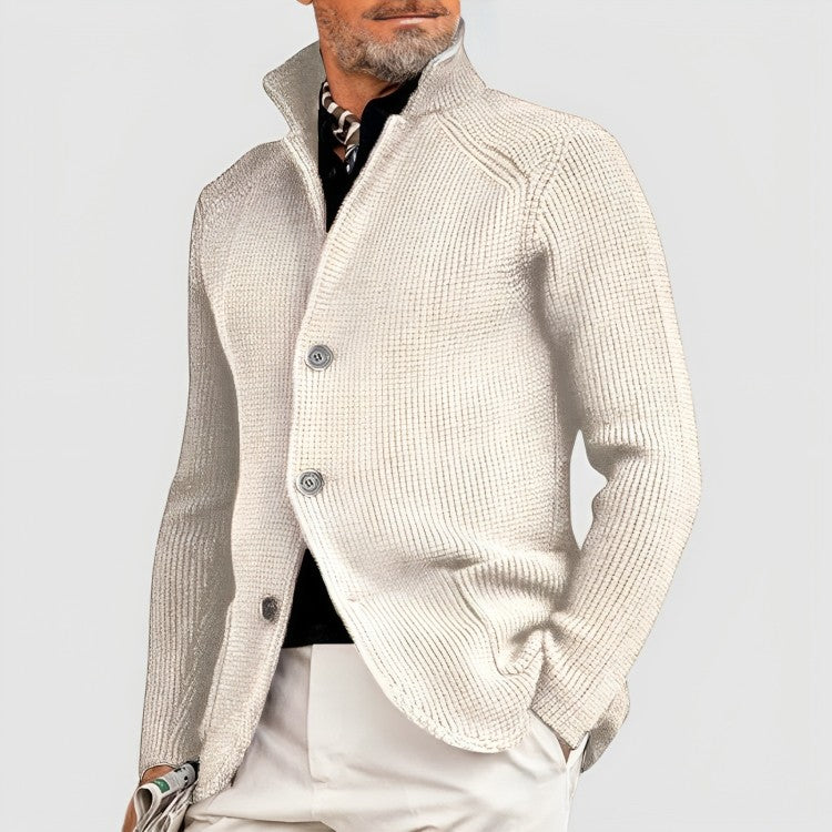 Men’s Waffle-Knit Button-Front Cardigan