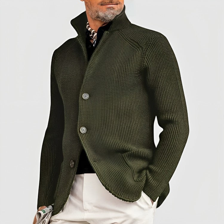 Men’s Waffle-Knit Button-Front Cardigan