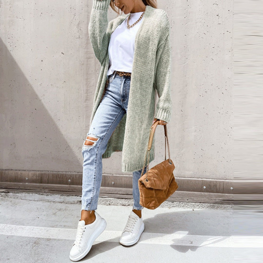 Women’s Long Open-Front Knit Cardigan