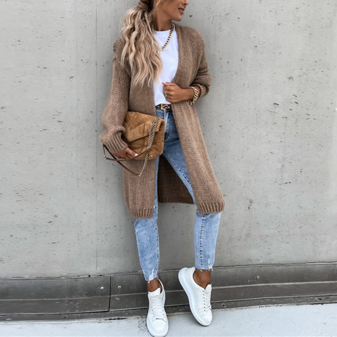 Women’s Long Open-Front Knit Cardigan