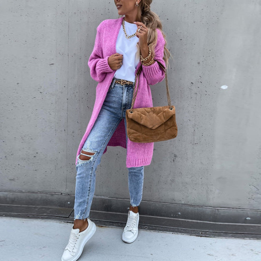Women’s Long Open-Front Knit Cardigan