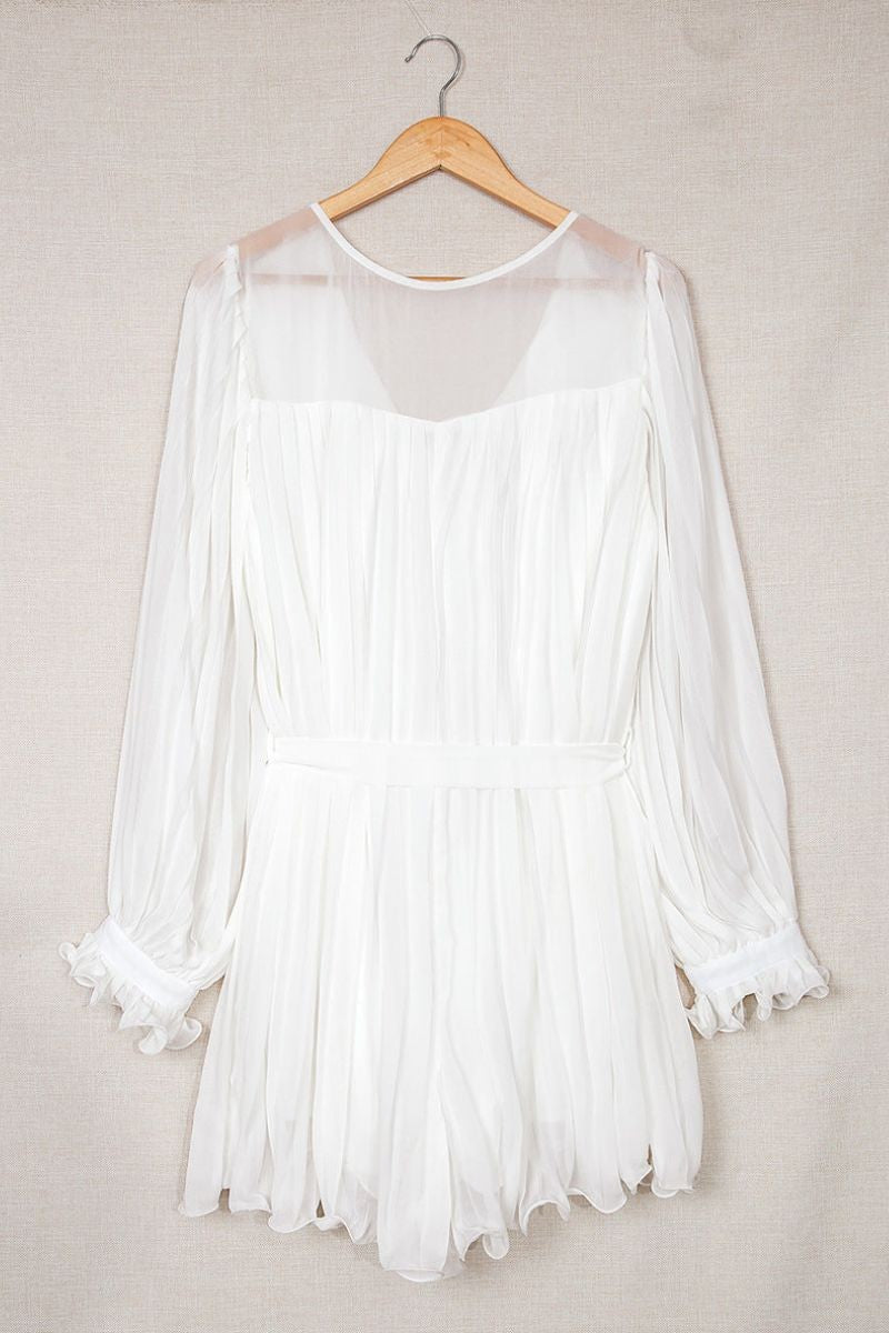 Women’s Pleated Mini Dress with Belt
