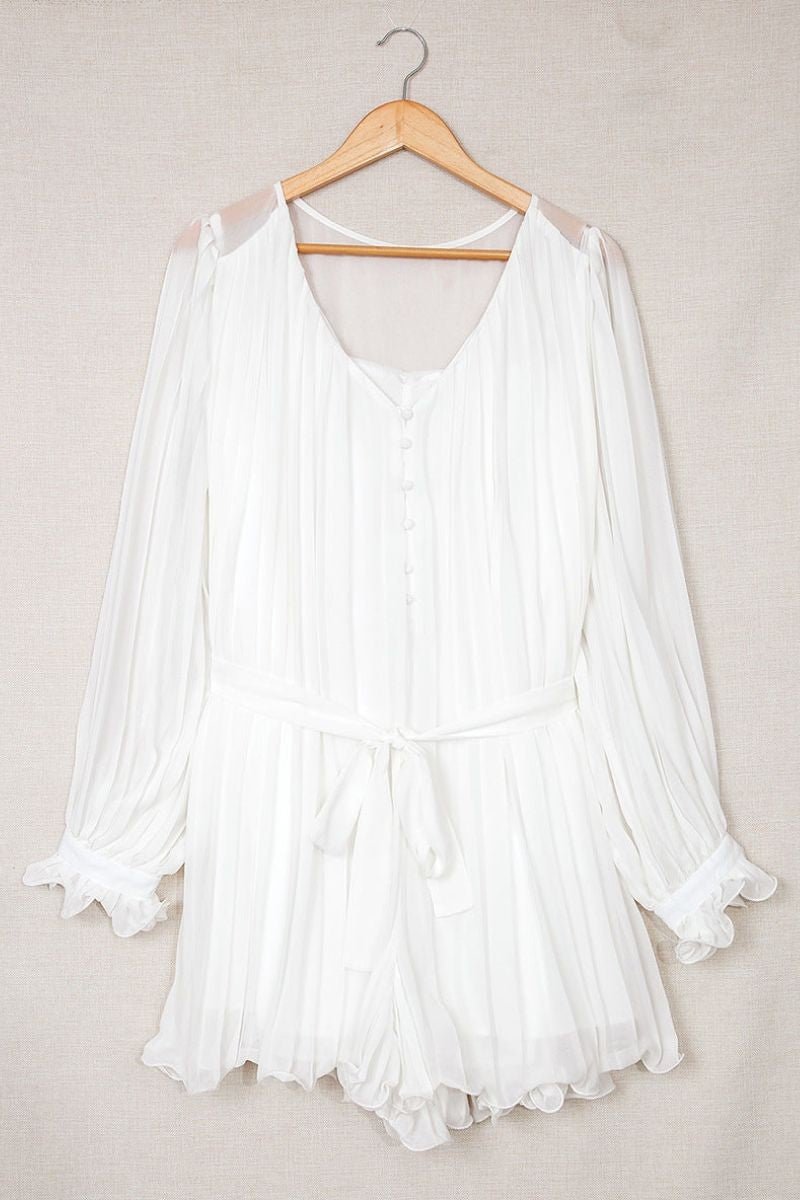Women’s Pleated Mini Dress with Belt