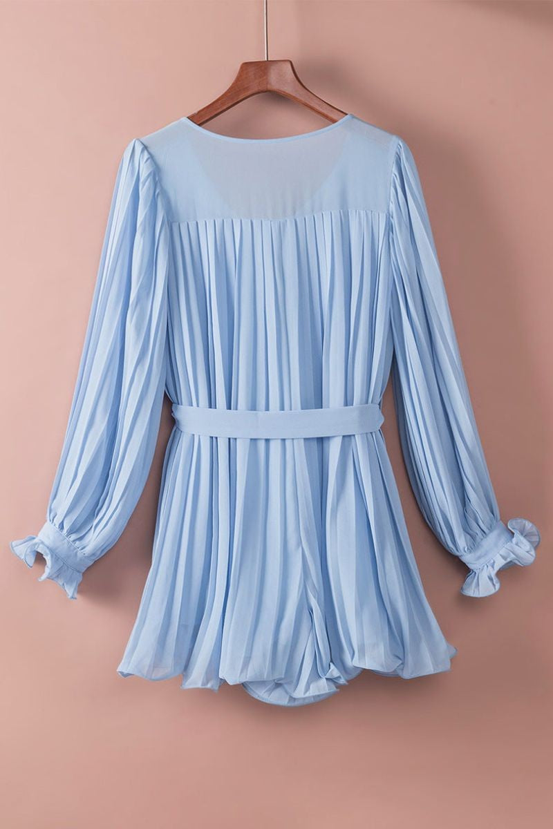 Women’s Pleated Mini Dress with Belt