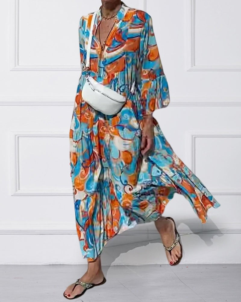 Women’s Ruffled V-Neck Dress