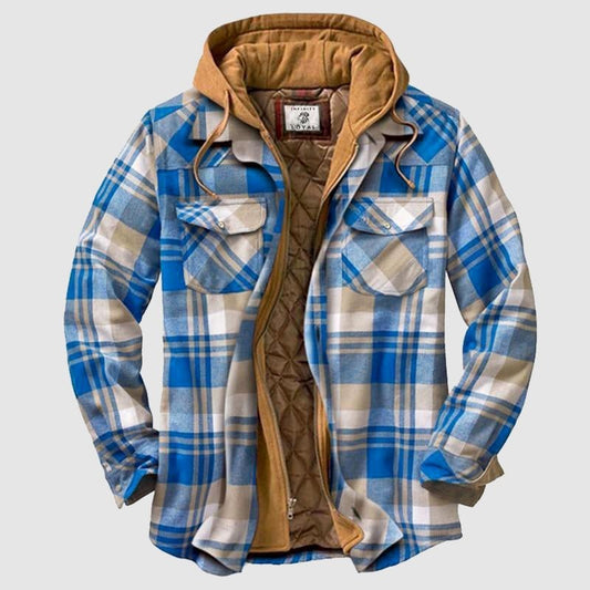 Men’s Checkered Hooded Jacket