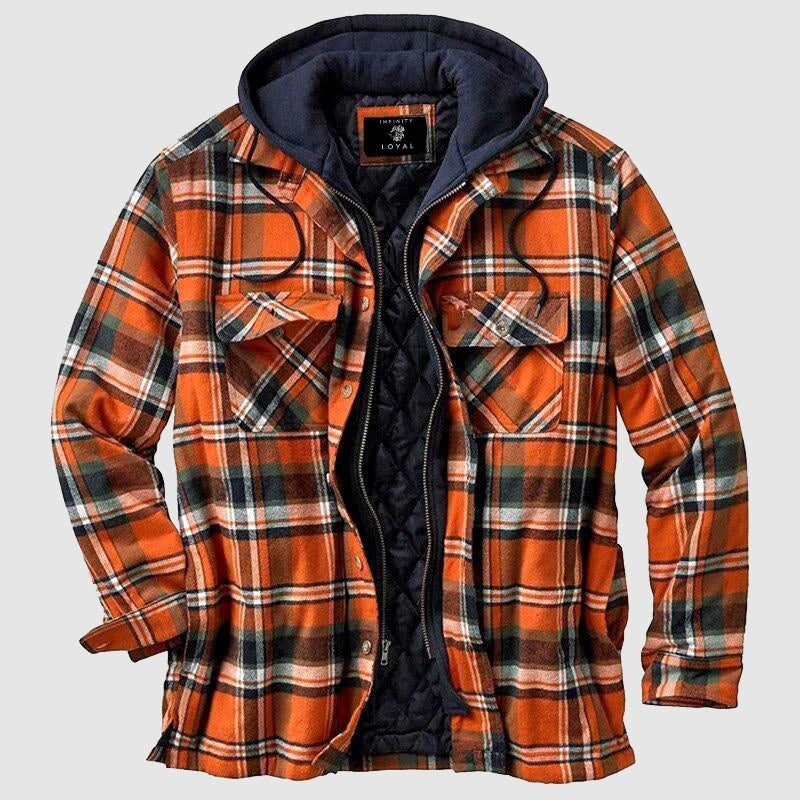 Men’s Checkered Hooded Jacket
