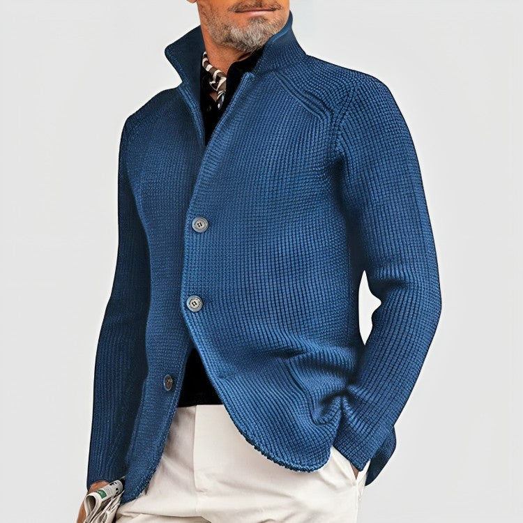 Men’s Waffle-Knit Button-Front Cardigan
