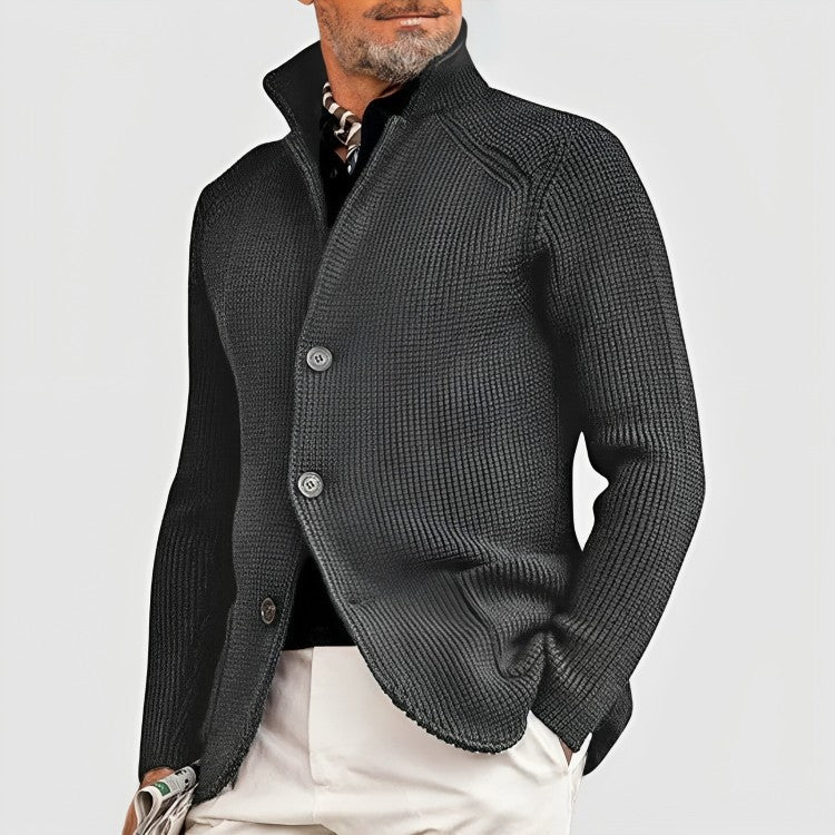 Men’s Waffle-Knit Button-Front Cardigan