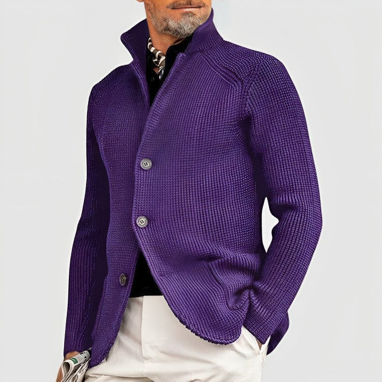 Men’s Waffle-Knit Button-Front Cardigan
