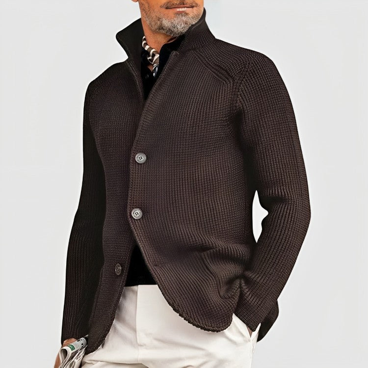Men’s Waffle-Knit Button-Front Cardigan