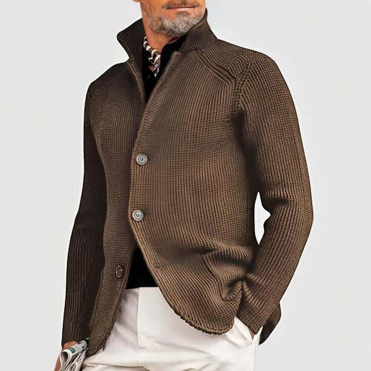 Men’s Waffle-Knit Button-Front Cardigan