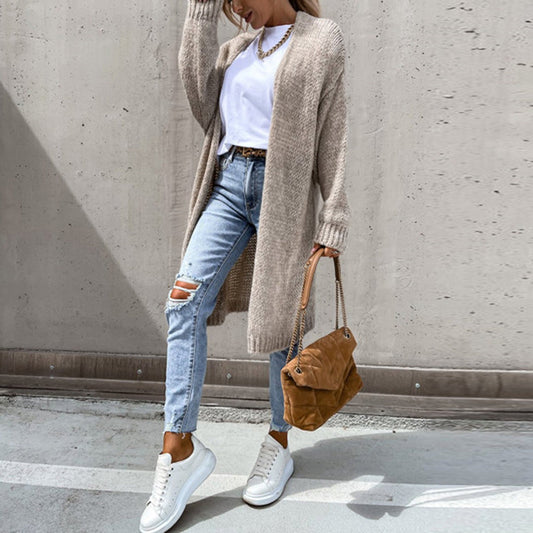 Women’s Long Open-Front Knit Cardigan