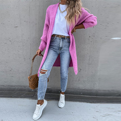 Women’s Long Open-Front Knit Cardigan