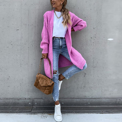 Women’s Long Open-Front Knit Cardigan