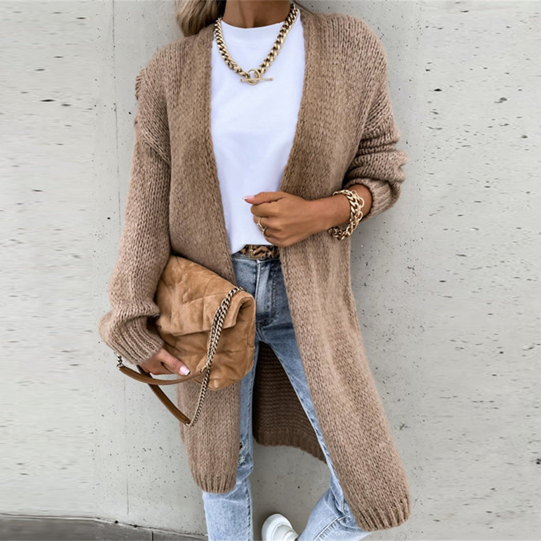 Women’s Long Open-Front Knit Cardigan