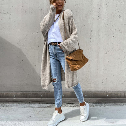 Women’s Long Open-Front Knit Cardigan