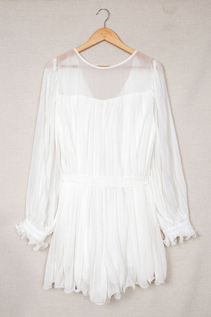 Women’s Pleated Mini Dress with Belt