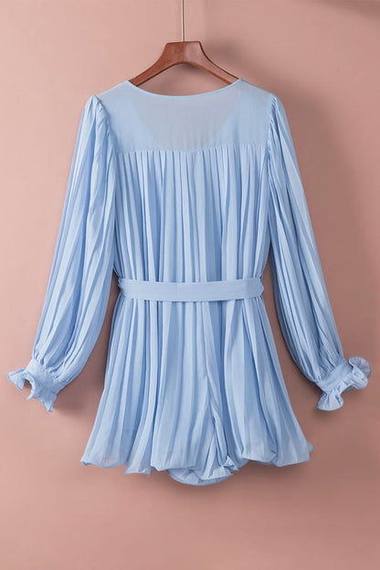 Women’s Pleated Mini Dress with Belt