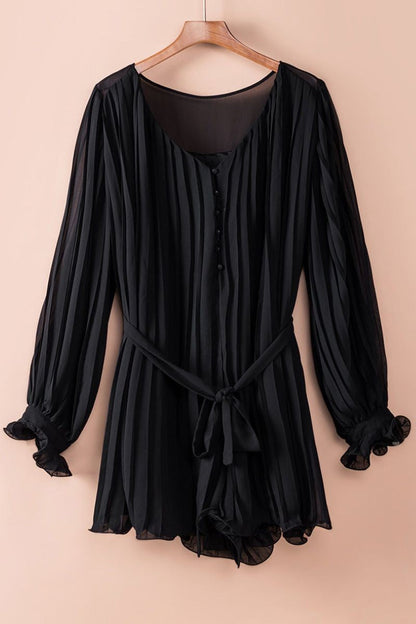 Women’s Pleated Mini Dress with Belt