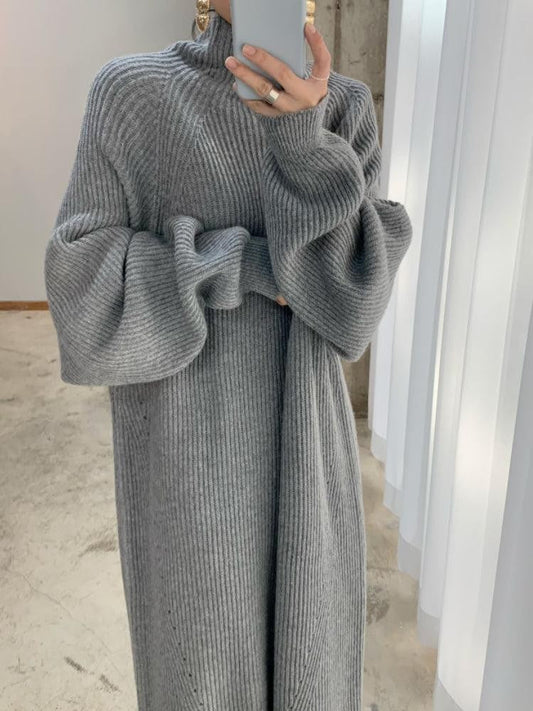 Women’s Winter High-Neck Knit Maxi Dress