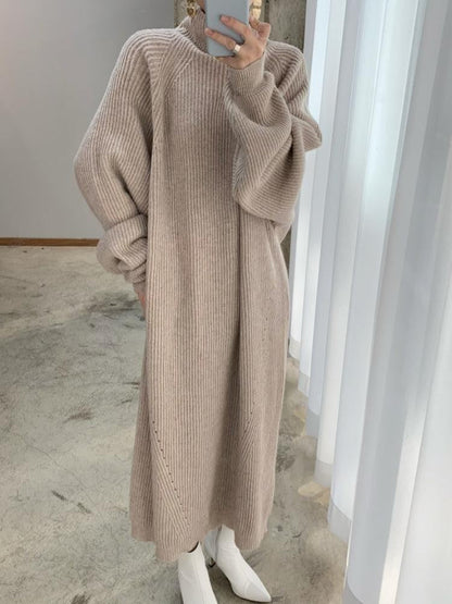 Women’s Winter High-Neck Knit Maxi Dress
